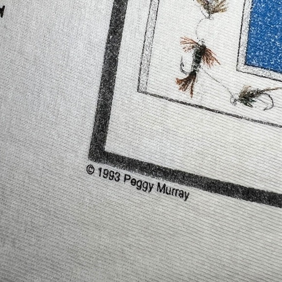 VTG Fishing Humor Angler T-Shirt XXL Mens Outdoors Gorpcore Hanes 1993 Gray USA - Picture 6 of 9